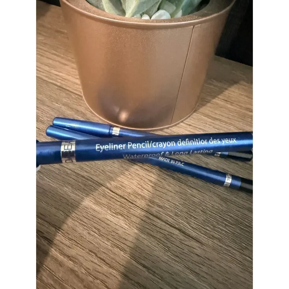 Set of 3 Black Eyeliner Pencils Waterproof & Long Lasting Full Size